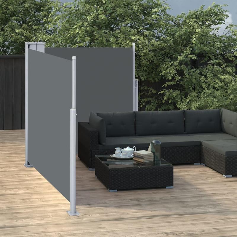 Uitschuifbare Windscherm – Windscherm Terras – Balkon Windscherm – Tuin Scherm – Uitschuifbaar 120 Tot 600 Cm – Stevig Metalen Frame - QUORE