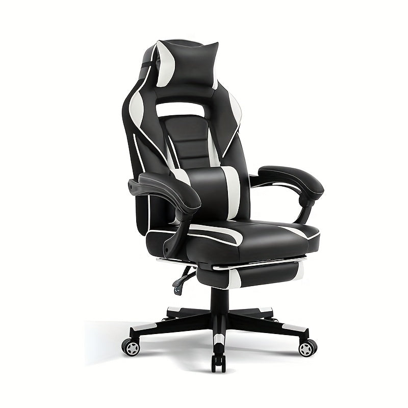 Big and Tall Gaming Chair with Footrest, Ergonomic Computer Chair with Headrest and Lumbar Support, High Back Adjustable Video Game Chairs, Recline Gaming Chair for Office