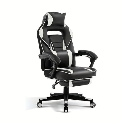 Big and Tall Gaming Chair with Footrest, Ergonomic Computer Chair with Headrest and Lumbar Support, High Back Adjustable Video Game Chairs, Recline Gaming Chair for Office