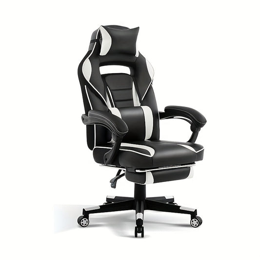 Big and Tall Gaming Chair with Footrest, Ergonomic Computer Chair with Headrest and Lumbar Support, High Back Adjustable Video Game Chairs, Recline Gaming Chair for Office