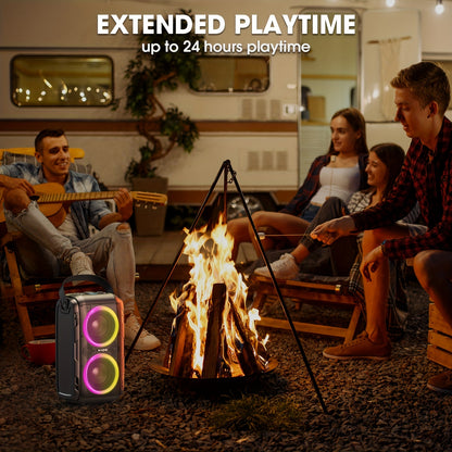 Draadloze Speaker – Bluetooth Luidspreker – Portable Subwoofer – Outdoor Speaker – Stereo Box – 200W Krachtig Geluid – 76500mAh Lange Batterijduur
