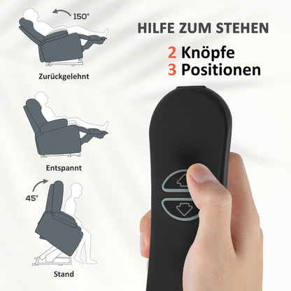 Relaxfauteuil – Relaxstoel – Relaxzetel – Loungefauteuil – Comfortfauteuil – Grijs – Zachte Bekleding – Verstelbare Rugleuning en Voetensteun met Afstandsbediening