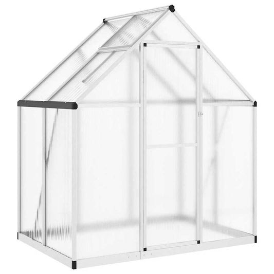 Aluminium Kas – Tuinkas – Plantenkas – Mini Kas – Buiten Kas – Silbern – Weerbestendig Aluminium Frame – 169x114x195 cm Met Fundering