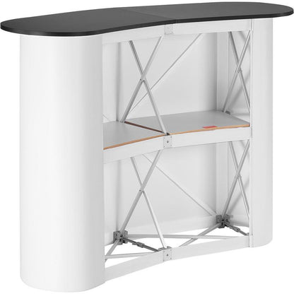 Portable Trade Show Booth/Counter - Heavy-Duty Engineered Wood Exhibition Stand with Storage Shelf, Pop-Up Podium Desk for Retail, Conferences, Markets (130x46.5x95cm, Carry Compatible)
