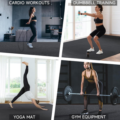 Trainingsmat – Fitnessmat – Oefenmat – Sportmat – Yogamat – Extra Groot 240x180 cm – 7 mm Dikke Duurzame PVC Mat Met Draagriemen En Opbergzakken