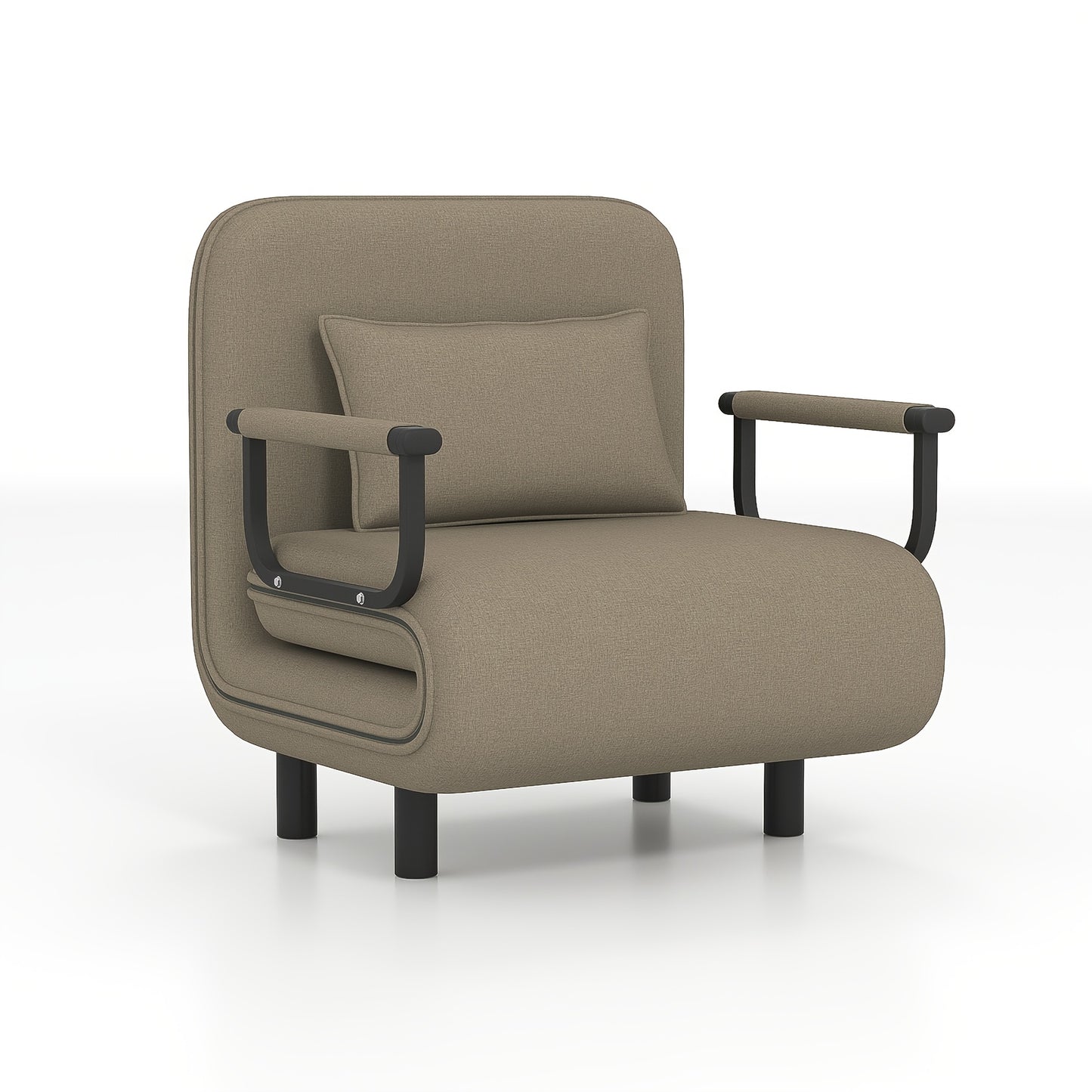 Bureaustoel – Office Chair – Gamestoel – Draaistoel – Bureaustoelen – 5-stand Verstelbare Rugleuning – Met Hoofdsteun en Comfortabel Kussen – Khaki