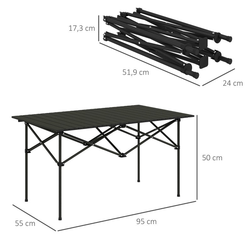 Vouwtafel – Opvouwbare Tafel – Kamp-Tafel – Picknicktafel – Balkontafel – Lichtgewicht Aluminium – Verstelbare Hoogte – Stevige X-Frame Constructie