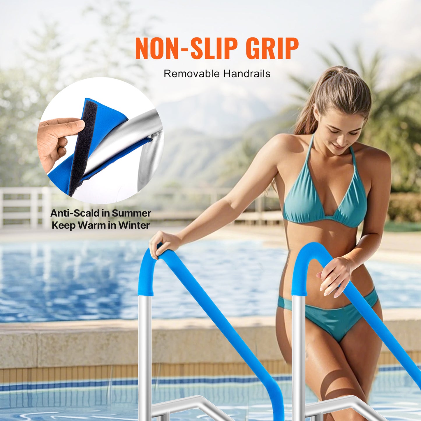Zwembadbeugel – Zwemtrap Beugel – Pool Handrail – Zwembadafdichting – Spa Handgreep – 54 x 36 Inch – Roestvrij Staal 304 – UV-Bestendige Coating