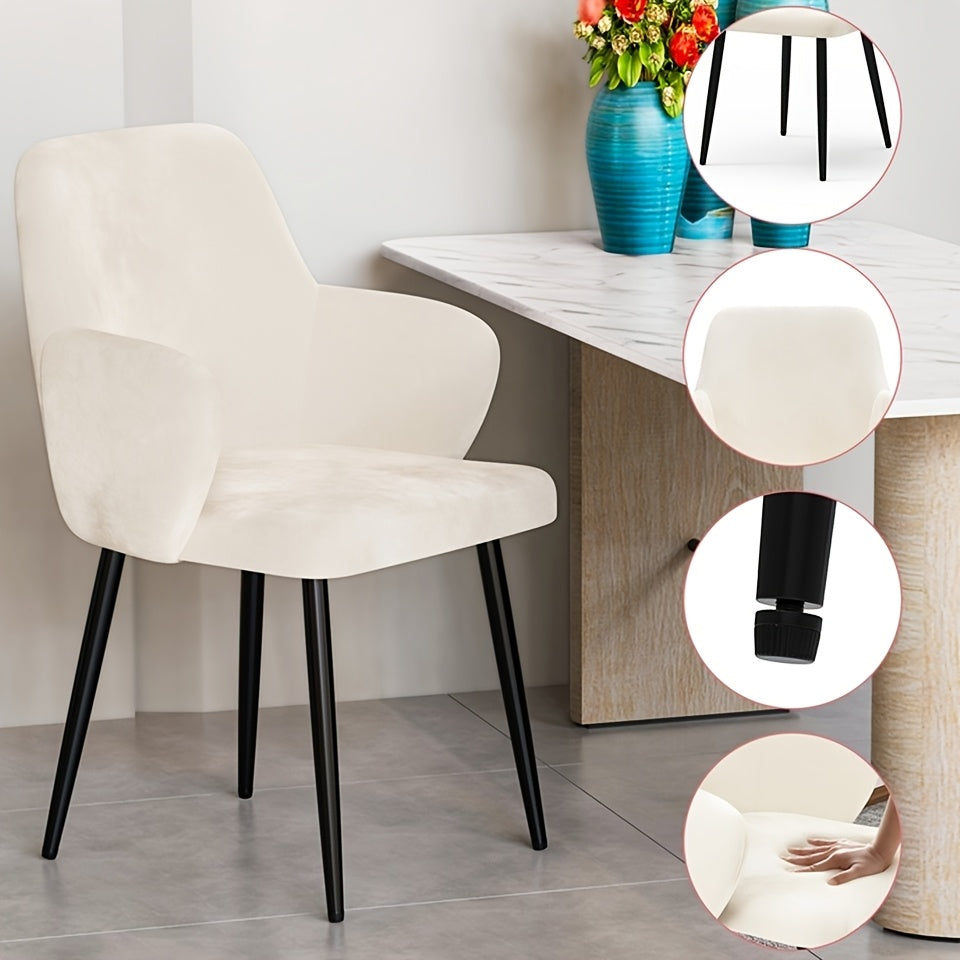 Stoel – Eetkamerstoel – Zithoekstoel – Fauteuil – Kuipstoel – Set Van 2 – Fluwelen Bekleding – Zithoogte 47 cm