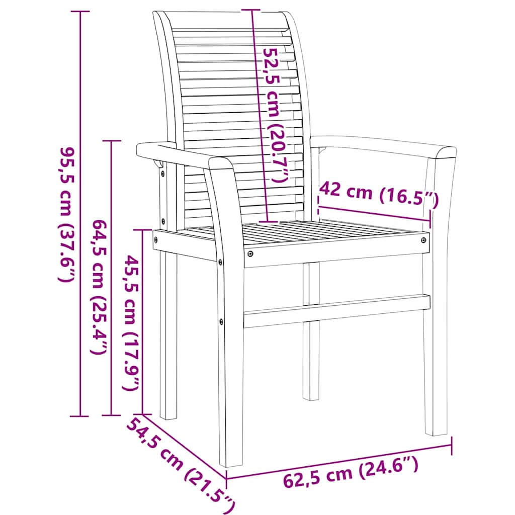 Tuinset – Dining Set – Bistroset – Loungeset – Tuinmeubelset – Massief Acaciahout – 7 Persoons – Weerbestendig – Ergonomisch Comfort