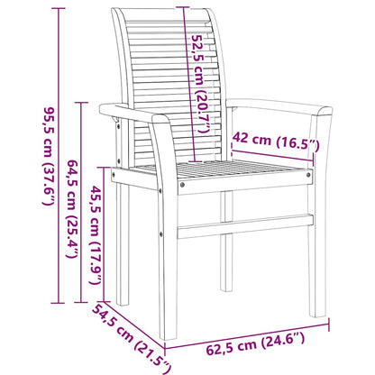 Tuinset – Dining Set – Bistroset – Loungeset – Tuinmeubelset – Massief Acaciahout – 7 Persoons – Weerbestendig – Ergonomisch Comfort