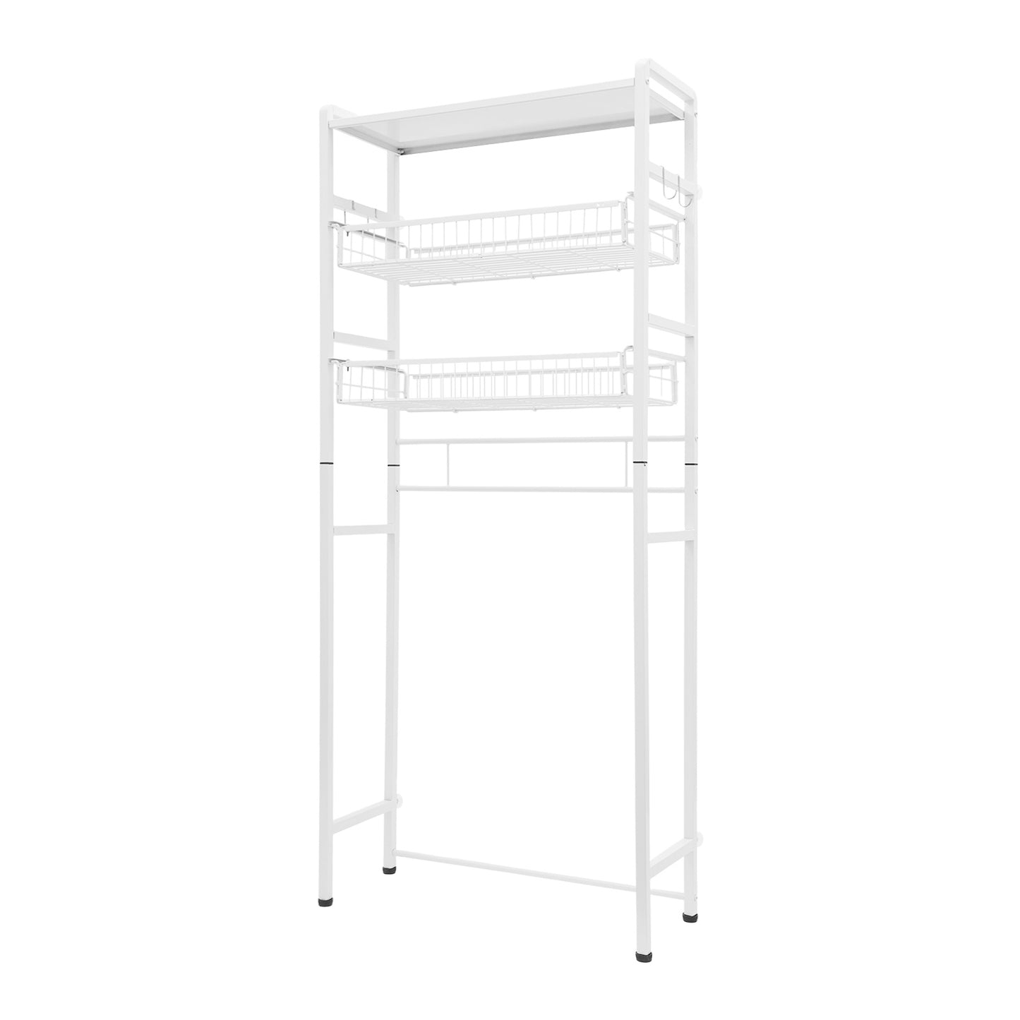 3-Tier Iron Laundry Room Storage and Organizer Standing Shelf | White, Multipurpose Use, GDRASUYA10 Brand, Floor Mounted, Utility Racks