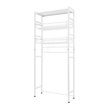 3-Tier Iron Laundry Room Storage and Organizer Standing Shelf | White, Multipurpose Use, GDRASUYA10 Brand, Floor Mounted, Utility Racks