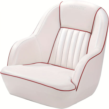 Bootstoel Captain’s Chair – Boordstoel – Vissersstoel – Pontoon Stoel – Bootzitje – Marine kwaliteit – Ergonomische rugleuning & comfortabele zitting – Eenvoudige montage – Wit met blauwe accenten