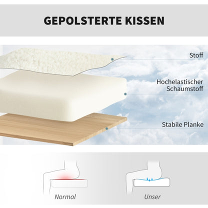 Bureaustoel – Ergonomische Stoel – Draaistoel – Office Chair – Bureaustoelen – 360° Draaibaar – Verstelbare Zithoogte – Crème Wit Fleece Met Schuimvulling – Stevig Metalen Frame