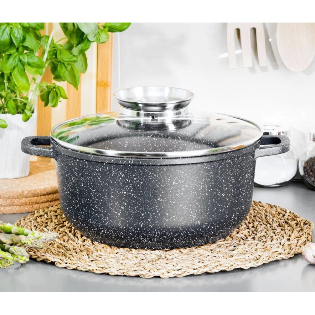 8-Delige Pannenset – Kookpannenset – Keukenset – Kookgerei – Pannenset Compleet – Inductie Geschikt – Anti-aanbak Coating – Snelle Warmteverdeling – Zwart