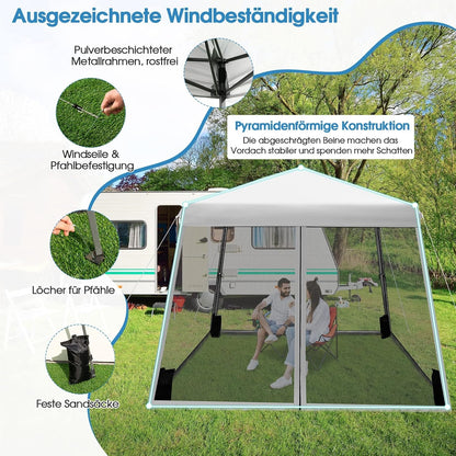 Partytent – Tuinpaviljoen – Vouwtent – Easy-up Tent – Feesttent – 3x3 Meter – Waterdicht Oxford Stof – UV Bescherming 50+