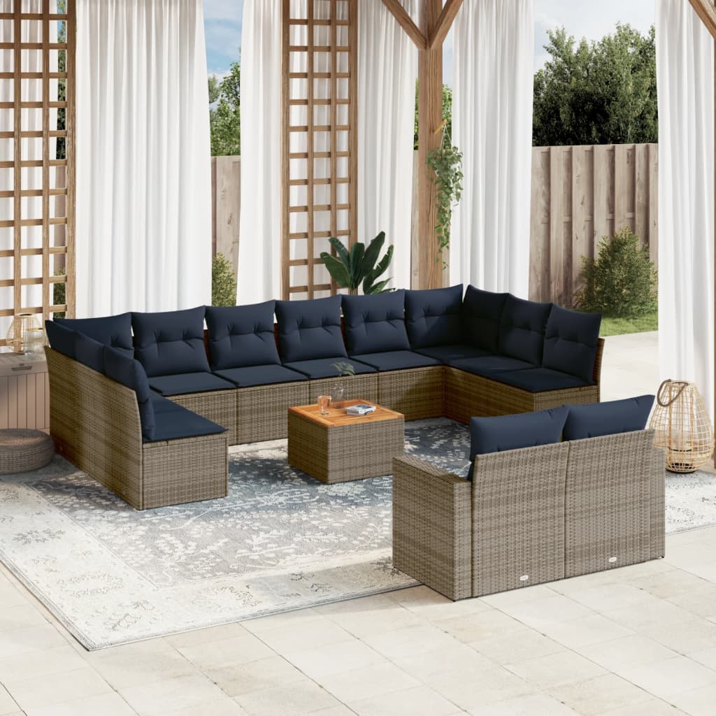 Loungeset – Tuinmeubelset – Tuinset – Loungestoelen – Tuinbank – Weerbestendig PE-Rattan – Inclusief Opbergruimte En Wasbare Kussens