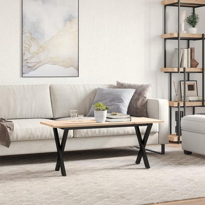 Eettafel – Familietafel – Salontafel – Tafel – Dinertafel – Massief Grenenhout – Stalen X-Frame – 110x40x45 cm – Natuurlijk Design