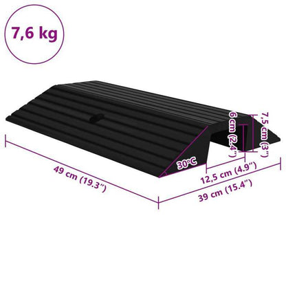 Drempelhulp – Drempelramp – Drempeloplossing – Toegangshelling – Rolstoelhelling – Set Van 3 – Rubber Met Antislip – 49x40x8 Cm
