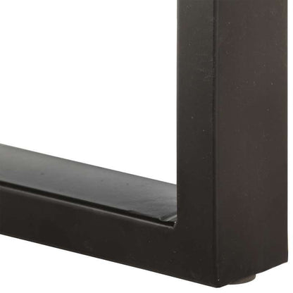 Bankje – Zitbank – Bank – Houten Bankje – Halbankje – Massief Gerecycled Hout – Stalen Onderstel – 110 Cm Breed – Duurzaam En Stevig