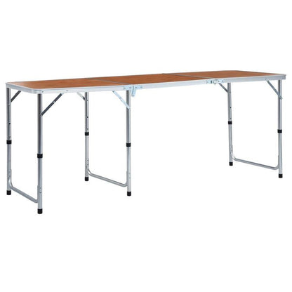 Opvouwbare Campingtafel – Kampeertafel – Picknicktafel – Tuinmeubel – Outdoor Tafel – Aluminium Frame – Houten Tafelblad – Compact Opvouwbaar