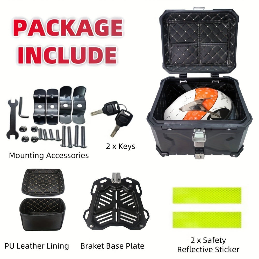 Motorfiets Helm Koffer – Motor Bagagebox – Trunk Bag – Achterzit Koffer – Opbergbox – 55L Aluminium – Lichtgewicht & Duurzaam