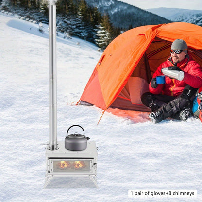 Draagbare Houtkachel – Outdoor Kachel – Rvs Kachel – Campingkachel – Picknickkachel – Compact Formaat – Roestvrij Staal