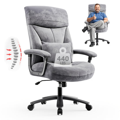 Bureaustoel – Office Chair – Draaistoel – Kantoorstoel – Ergonomische Stoel – XXL Breede Zitting – Metalen Frame – Max. 200 kg Belastbaar