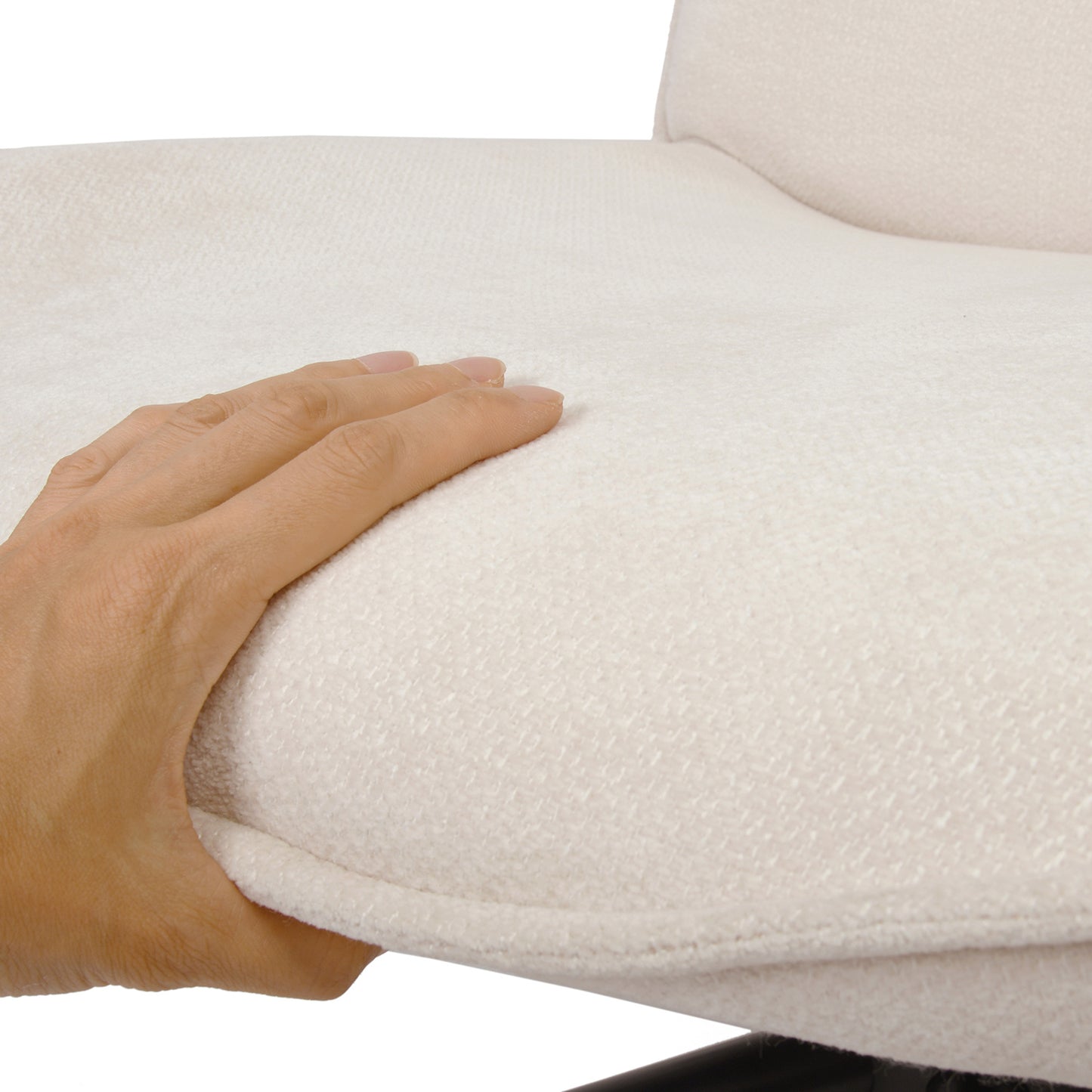 Draaifauteuil – Draaibare stoel – Relaxstoel – Bureaustoel – Fauteuil – 360° Swivel – Verstelbare Hoogte – Chenille Stof Beige 67x61x89-95 cm