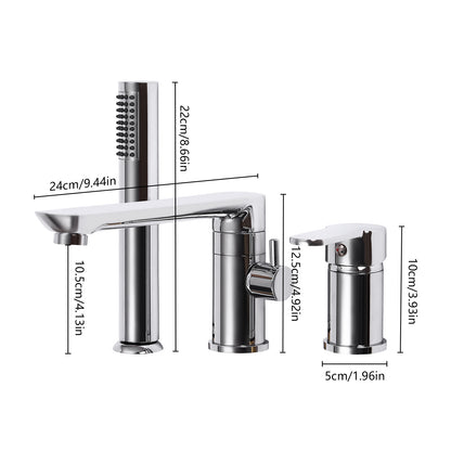 Douche Systeem – Regendouche – Douchekraan – Douchekop – Shower Set – Moderne Wandmontage – Roestvrij Staal & Messing – Geen Elektriciteit Nodig