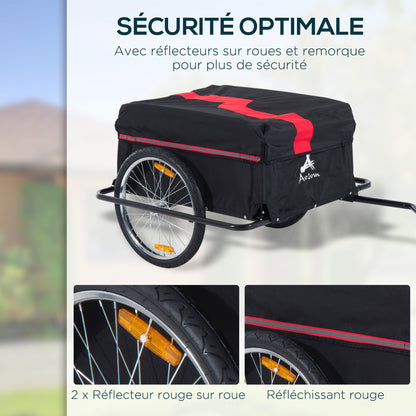 Fietskar – Fietsaanhanger – Bagagekar – Transportkar – Aanhangwagen – Max. 40 kg Belastbaar – Afneembare Waterdichte Hoes