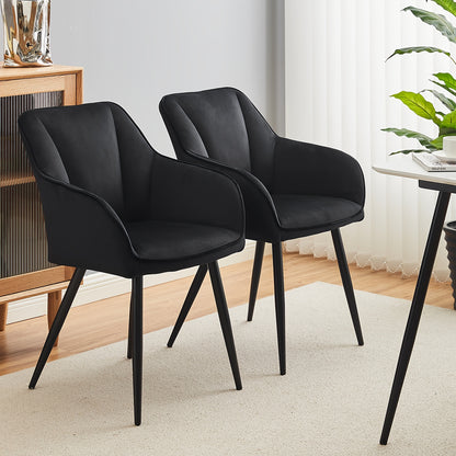 Eetkamerstoel – Stoel – Accentstoel – Armstoel – Tubstoel – Grijs – Fluwelen Bekleding – Ergonomisch Ontwerp