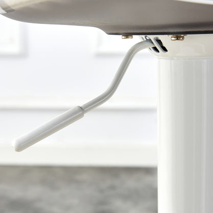 Barkrukken – Barkruk Set – Barstoelen – Keukenkrukken – Witte metalen poten – 360° Draaibaar – Verstelbare Hoogte 81,8-99 cm