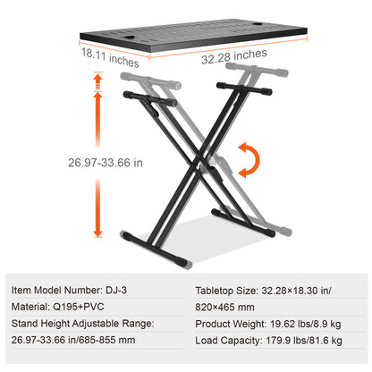 DJ tafel – DJ booth – DJ stand – Muziektafel – Mixer tafel – Verstelbare hoogte – Stabiel legeringsstaal frame