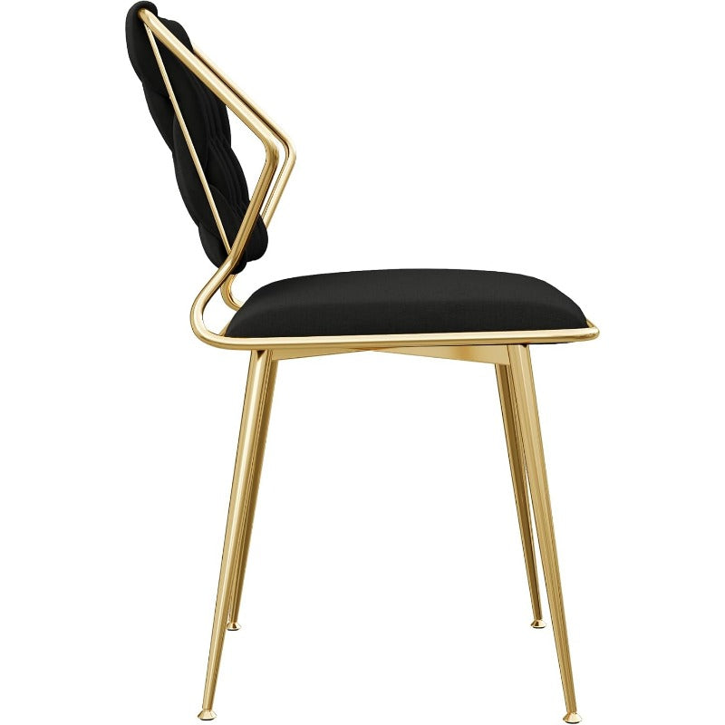 Fluwelen Eetkamerstoel – Stoel – Dining Chair – Armstoel – Zithoekstoel – Set van 2 – Ergonomisch Design – Gouden Metalen Poten
