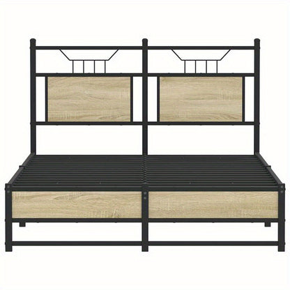 Bed frame without Mattress Oak Sonoma 120x190cm in Chipboard Practical, removable, suitable for all seasons, Guest Bed Setup, Versatile Sleeping Solution, Minimalist Bed Frame, Contemporary Design, Easy Assembly, Removable De