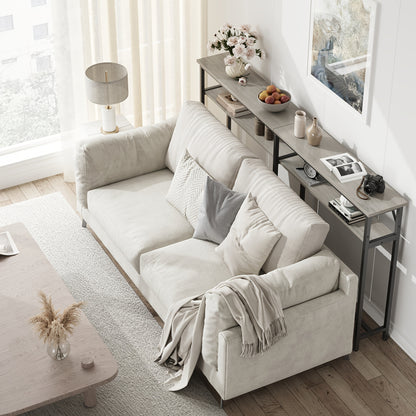 Sidetable – Consoletafel – Wandtafel – Haltafel – Bijzettafel – Industrieel Design – Extra Lang 180 cm – Met Metaal Frame & MDF Planken