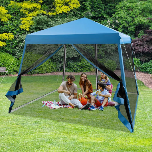 Tuinpaviljoen 3x3 Meter – Tuinkoepel – Partytent – Overkapping – Pagodetent – Hoogte Verstelbaar – Scheurvast Oxford Doek Met Insectengaas