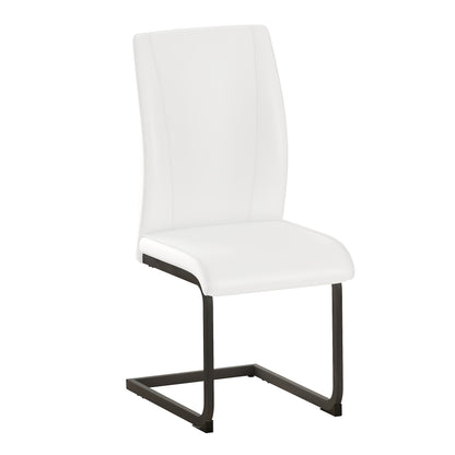 Two-piece PU Dining Chair Set: Black Metal Chair Legs, Ergonomic Design, Combining Comfort And Aesthetics.