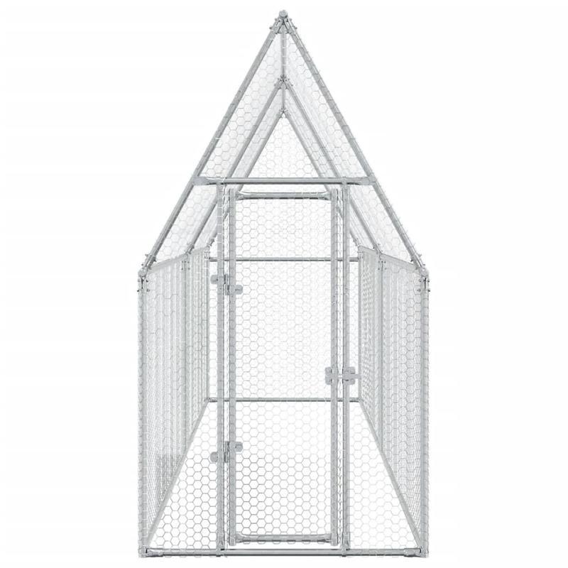 Kippenren – Kippenhok – Hennenhok – Kipren – Kippenkooi – Gegalvaniseerd Staal – 400x100x190 cm – Goede Ventilatie – Weerbestendig