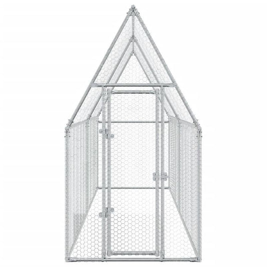 Kippenren – Kippenhok – Hennenhok – Kipren – Kippenkooi – Gegalvaniseerd Staal – 400x100x190 cm – Goede Ventilatie – Weerbestendig