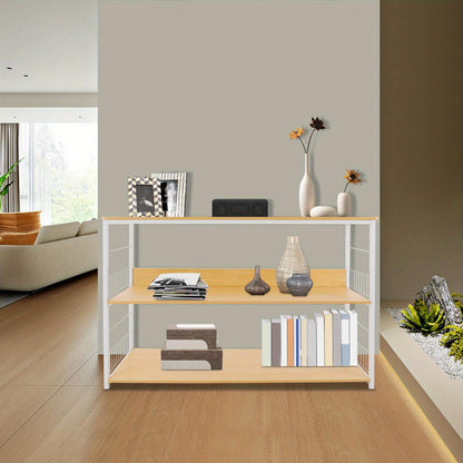 Modern Floor-Standing Bookshelf Double-Tier Storage Unit Multi-Functional Storage Cabinet Suitable for Dorms, Apartments, Classrooms, Offices, and More 35cm Shelf Spacing, Utility Racks