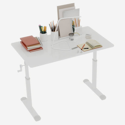 Zit Sta Bureau – Verstelbaar Bureau – Sta Bureau – Handmatig Verstelbaar – Kantoorbureau – Compact Formaat 60x100 cm – Stevige Dubbele Kolom