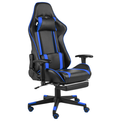 Gamingstoel – Gamestoel – Gaming Chair – Game Stoel – Racing Chair – Ergonomische Hoge Rugleuning – Verstelbare Voetsteun Blauw