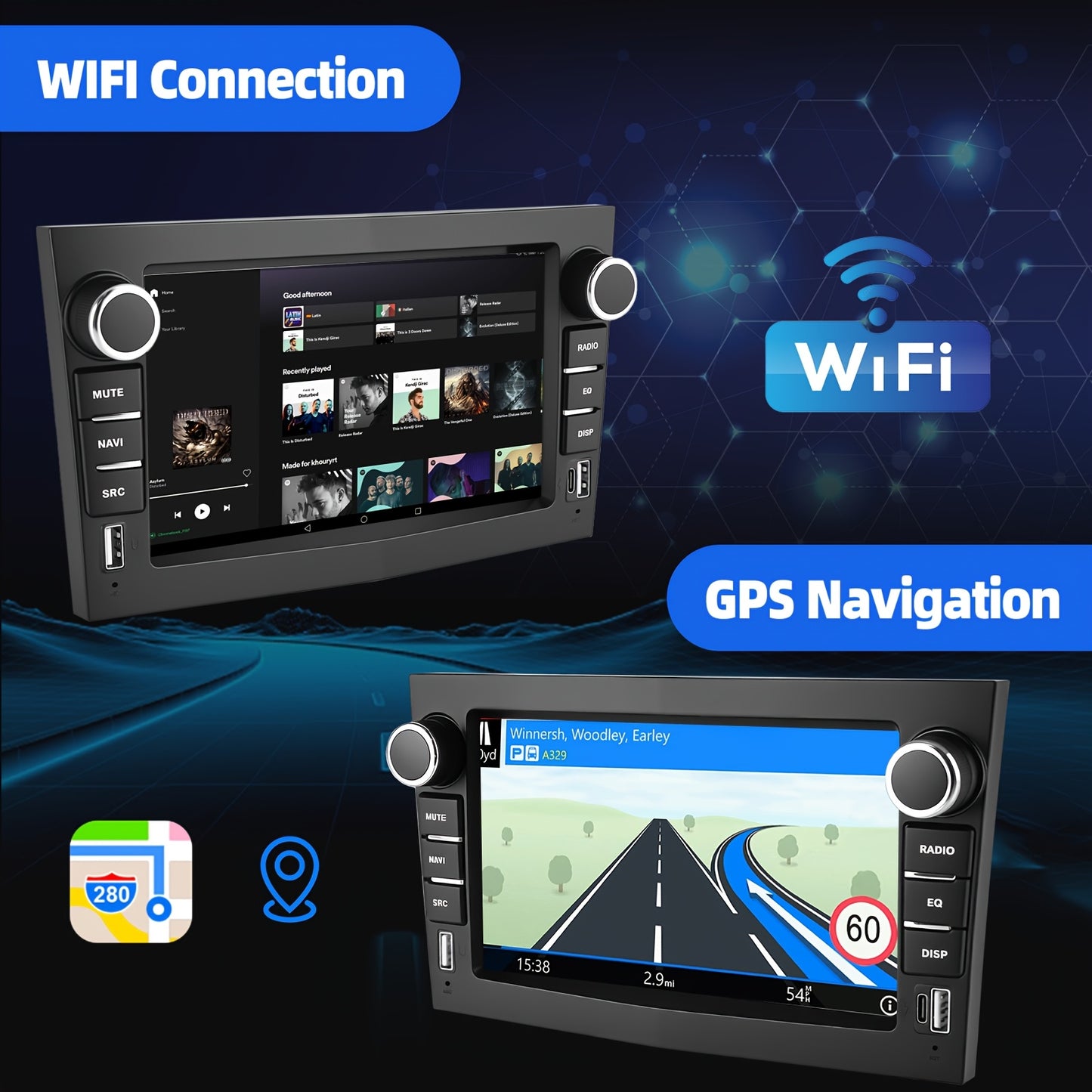 Android 14 Autoradio – Auto Stereo – Multimedia Speler – Navigatie Systeem – Touchscreen Radio – 7 Inch IPS Scherm – 4GB RAM + 64GB Opslag – Bluetooth Android Auto CarPlay