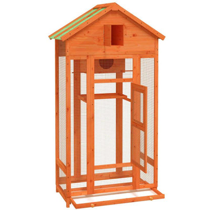 Vogelhuisje – Nestkast – Vogelkooi – Vogelverblijf – Houten Kooi – Massief Dennenhout – Ruim 91,5x53x170 cm – Duurzaam Bruin