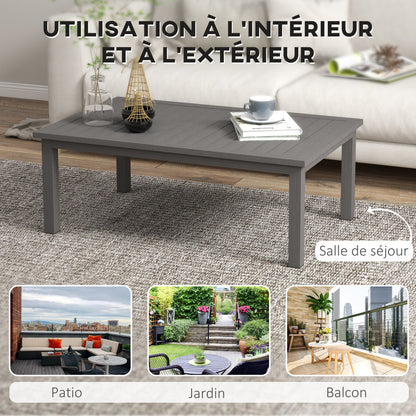 Tafel – Salontafel – Bijzettafel – Vouwtafel – Buitentafel – Aluminium – Weerbestendig – 100x60x37 cm – Bruin