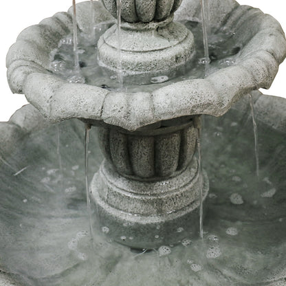 Tuinfontein – Waterval Fontein – Buitenfontein – Waterornament – Tuindecoratie – Vezelversterkt Beton – Ø67 cm Hoog – Inclusief Dompelpomp