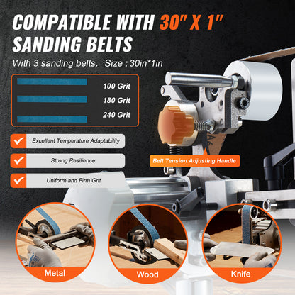 Bandenslijpmachine – Bandschuurmachine – Bandenschuurmachine – Schuurbandenslijper – Slijpmachine – Variabele Snelheidsregeling – 30 x 1 Inch Schuurband